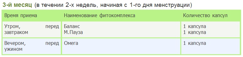 3-й месяц (в течении 2-х недель, начиная с 1-го дня менструации) )